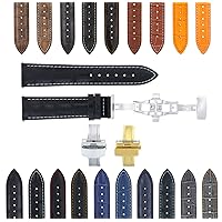 17-24mm Leather Band Strap Deployment Clasp COMPATIBLE WITH Movado