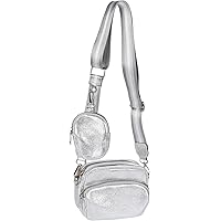styleBREAKER Women's Shoulder Bag Set 2-Piece, patterned shoulder strap and oval purse, Rectangular Crossbody Bag Solid Color 02012405