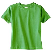 RABBIT SKINS Toddler Soft Ribbed Crewneck Jersey T-Shirt, Apple, 5/6T