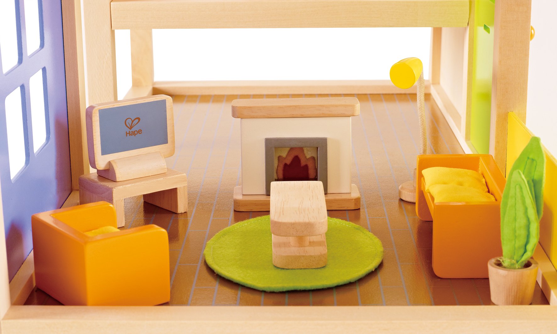 Hape Wooden Doll House Furniture Media Room Set