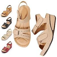 Women Dressy Summer Comfortable Open Toe Orthopedic Sandals, Orthopedic Sandals for Women with Arch Support Plantar Fasciitis Anti-Slip Breathable Wedge Shoes