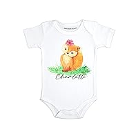 Personalized Fox baby clothes girls Custom name baby girl outfit