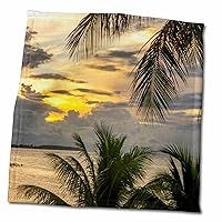 3dRose French Polynesia, Moorea. Sunset on Island and Ocean. - Towels (twl-380507-3)