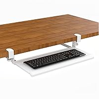 Stand Up Desk Store Large Clamp-On Retractable Adjustable Keyboard Tray | Improve Comfort While Increasing Desk Space - for Desktops Up to 1.5
