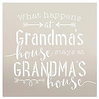 What Happens at Grandma's House Stays at Grandma's House - by StudioR12 | Word Stencil - Reusable Mylar Template | Acrylic- Chalk - Mixed Media | Mothers Day - DIY Home Decor - STCL2648 - (12