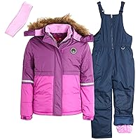 Girls' Snowsuit - Water Resistant Winter Jacket and Ski Bib Overalls (2T-16)