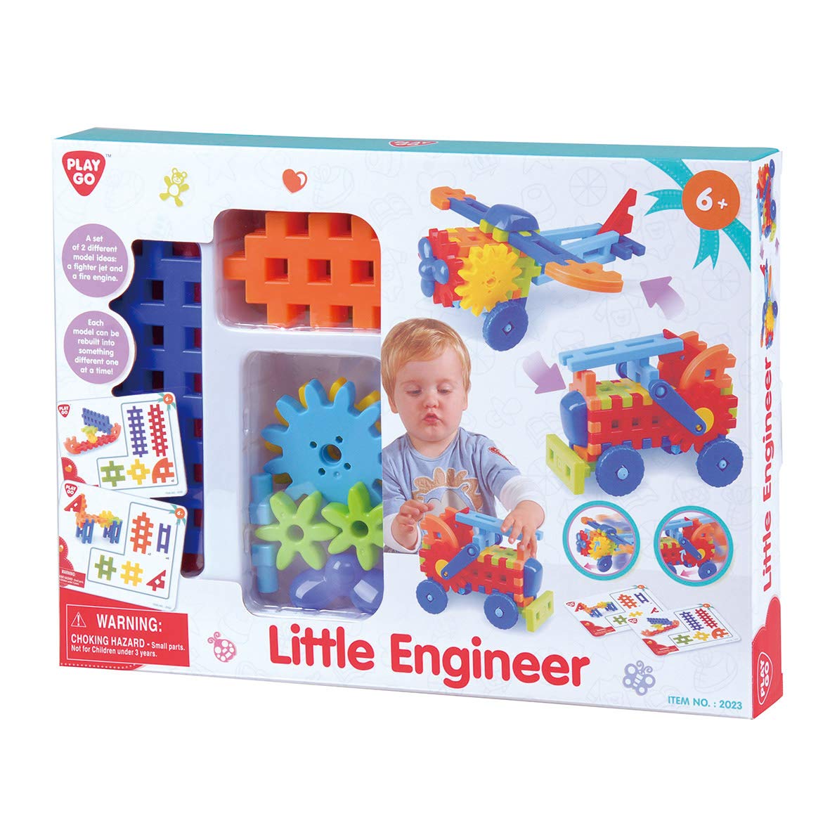 PLAY Educational Construction Engineering Building Learning Set - Creative Games & Fun Activity - 2 Different Models - Puzzles STEM Toys - Fighter Jet & Fire Engine (2023)