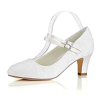 Emily Bridal Silk Wedding Shoes Vintage Round Toe Mary Jane Bridal Shoes Ivory Wedding Guest Shoes