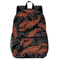 Red Lobster Large Backpack 17Inch Lightweight Laptop Bag with Pockets Travel Business Daypack