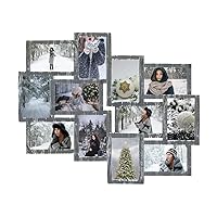 Picture Frames Collage 12-Opening Reunion Friends Family Memory Photo Frames Collage for Wall Decor Photo Frame Selfie Gallery Puzzle Collage Wall Hanging for 4x6 Photo, Ashes