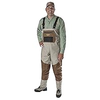 Men's Attractive 2-Tone Tauped Deluxe Breathable Stocking Foot Wader(DOES NOT INCLUDE BOOTS)