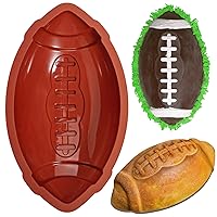 Webake Football Cake Pan 11 Inch Nonstick Football Shaped Silicone Mold for Baking, 3D Breakable Chocolate Mold, Sports-Themed Party