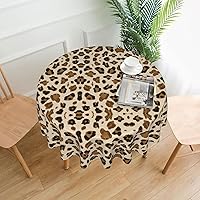 Animal Leopard Print Round Tablecloth 60 Inch Table Cloth Circular Table Cover for Dining Kitchen Banquet Dinner