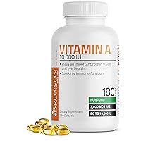 Bronson Vitamin A 10,000 IU Premium Non-GMO Formula Supports Healthy Vision & Immune System and Healthy Growth & Reproduction, 180 Softgels