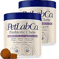 Probiotics for Dogs, Support Gut Health, Diarrhea, Digestive Health & Seasonal Allergies - Salmon Flavor - 30 Soft Chews