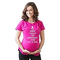 Maternity Keep Calm I'm Pregnant and It's a Girl Funny Pregnancy Tee