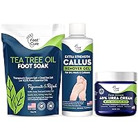 Tea Tree Foot Soak & Callus Remover Gel Kit - Extra Strength Callus Remover Gel & Foot Soak With Epsom Salts For Calluses & Tea Tree Oil Foot Cream - Moisturizing Athletes Foot Care For Dry Feet