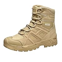 Mens Lace Up Army Tactical Combat Boots,Lightweight Work Military Boots,All Terrain Shoes,for Hiking, Hunting, Working, Walking, Climbing
