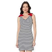 Tommy Hilfiger Women's Striped V-Neck Sleeveless Dress