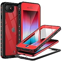 BEASTEK for Apple iPhone SE 2022 3rd Gen/SE 2020 2nd Gen Waterproof Case, Shockproof Underwater IP68 Case with Built-in Screen Protector Cover for iPhone SE 2022/2020 4.7inch (Red)