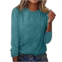 Long Sleeve T-Shirts for Women, Womens Round Neck Tees Tshirt Fall Fashion Tops Loose Casual Pullover Shirts Blouses