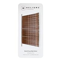 Heliums Bobby Pins - Brown - 2 Inch Wavy Hair Pins, Color Matched for Medium Brown Hair, 48 Count
