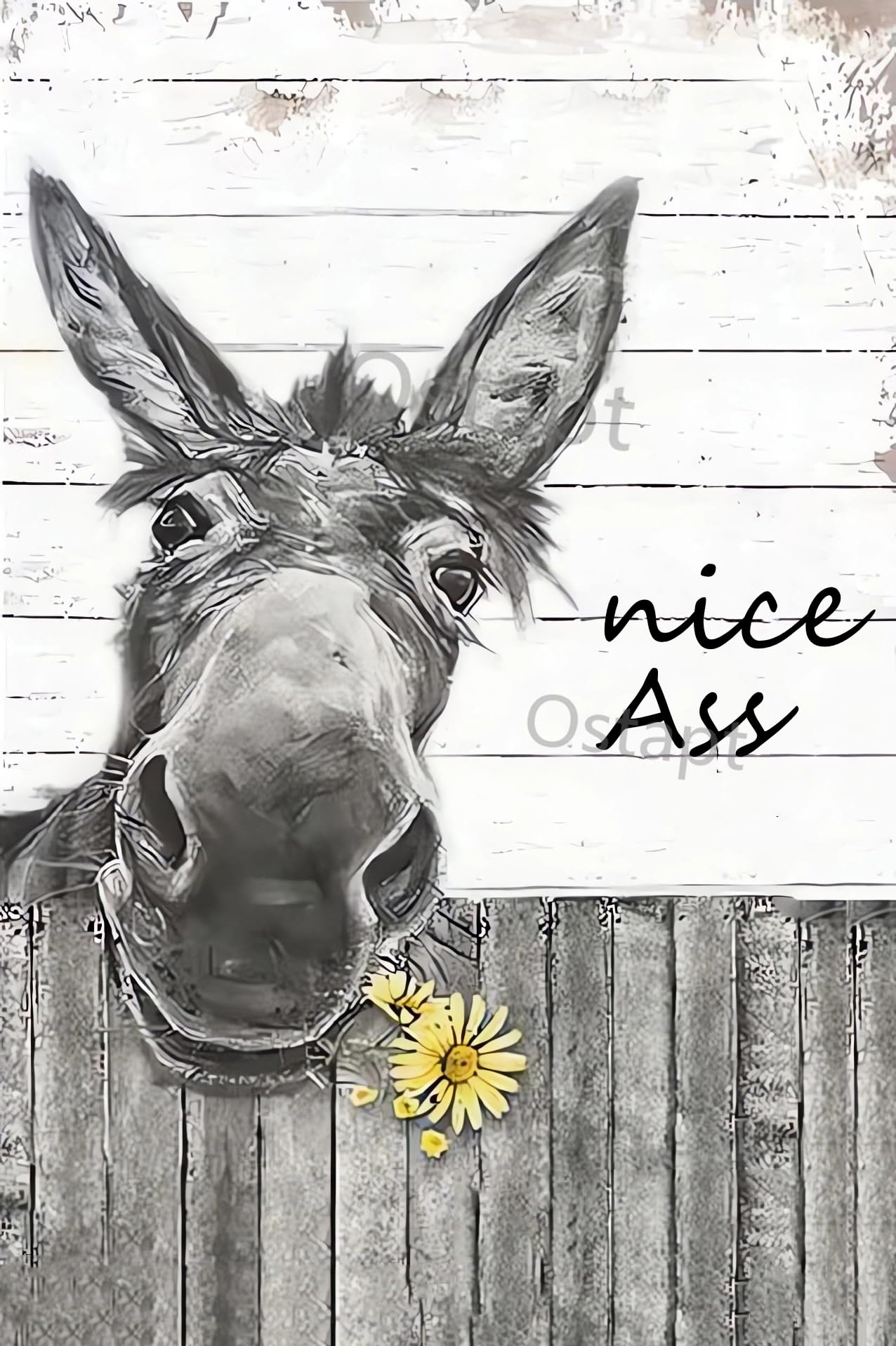 Funny Donkey Sunflower Nice Ass Vintage Metal Signs Decorative Tin Sign Art Signs Wall Decor Retro Tin Signs Poster For Bathroom Restroom Toilet Washroom Wall Decor 12x16 Icnh