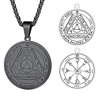 FaithHeart Magen David Star Necklace, Stainless Steel Jewelry for Women Men, The Seal of Solomon Talisman Tantrism Hexagram Pendant Necklaces, Gift Box