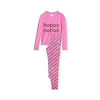 Happy Nation Girls Classic Pj Sleep Set, Fuchsia Pink