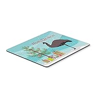 Caroline's Treasures BB9289MP Emu Christmas Mouse Pad, Hot Pad or Trivet, Teal for Home Office Gaming Working Computers Laptop Mouse Mat,Washable Large Mousepad