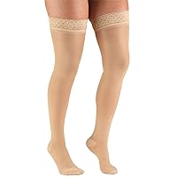 Truform Sheer Compression Stockings, 20-30 mmHg, Women's Thigh High Length, 30 Denier, Beige, Large
