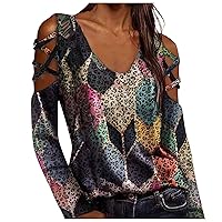 Plus Size Womens Graphic Tees Stitched Leopard Fashionable Women Tops Long Sexy Patchwork Printed Sleeves Wome
