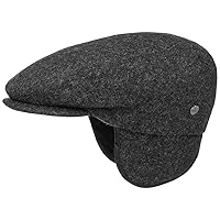 LIERYS Teflon Flat Cap with Ear Flaps for Women / Men - Peaked Cap Made in Italy - Flat Cap with Wool - Water-Repellent Rain Cap - Lined Hat Autumn/Winter - Winter Hat