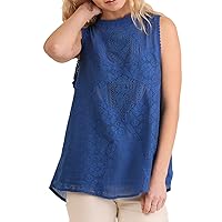 Umgee Women's Sleeveless Top with Back Keyhole Spring Release