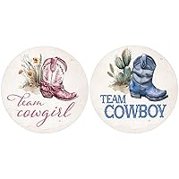 Western Baby Gender Reveal Party, Cowboy or Cowgirl Team He or Team She Stickers - 40 Labels