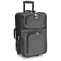 Amsterdam Softside Expandable Rolling Luggage, TSA-Approved, Lightweight, Gray, Carry-on 21-Inch