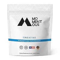 Momentous Creatine Monohydrate Powder - Amino Acid Powder for Energy, Muscle Development, and Strength Improvement - Promotes Memory Improvement - Gluten-Free, Keto - NSF Certified (90 Servings)