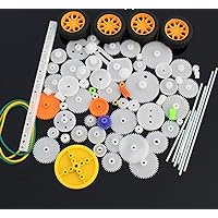 0.5 Mold DIY Plastic Motor Gears Set Plastic Crown Gear Kits Single Double Reduction Gear Worm Gear Electric Kit for Toy Motor Aircraft Car Robot (82pcs)