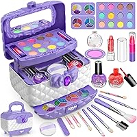 HOLYBELLE 22 Pcs Kids Makeup Kit for Girl, Washable Makeup Set Toy with  Real Cosmetic Case for Little Girls, Pretend Play Makeup Beauty Set  Birthday