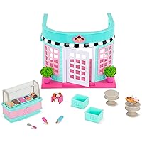 Li’l Woodzeez – Scoops & Sprinkles Ice Cream Shop - Dollhouse Playset with Furnitures & Accessories - Pretend Play for Kids Age 3+