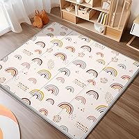 Baby Play Mat, Middle 59X59 Playmat for Playpen, 0.8 Inch Thick Foldable Baby Crawling Mat, Portable Playmat for Babies and Toddlers, Infants, Toddler, Kids