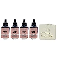 Bath & Body Works Blueberry Bellini Fragrance Refill 4 Pack With a Natual Oats Sample Soap.