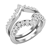 Dazzlingrock Collection 1.06 ctw Round Lab Grown White Diamond Wedding Enhancer Ring for Women in Platinum