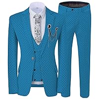 3 Piece Suits for Men One Button Slim Fit Party Blazer Vest Pants Set Business Wedding Party Prom Jacket Vest & Pant