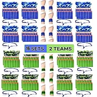 Accessories for Nerf Party Supplies 16 Kids. Nerf Birthday Party Favors for Boys. Bulk Pack for Nerf War 2 Teams. Set of Wrist Bullet Holder, Foam Darts, Face Mask & Safety Glasses. Ages 4+