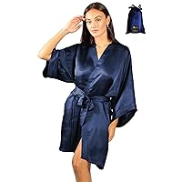 Tara Sartoria Luxury Artisan Silk Robes for Women, Washable Pure Silk Kimono for Women, Short