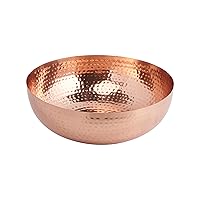 Creative Co-Op Round Hammered Metal Bowl, Copper Finish