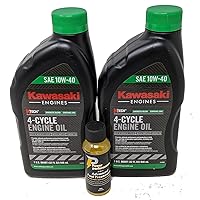 Kawasaki Pack of 2 99969-6296 SAE 10W-40 4-Cycle Engine Oil Quart and Fuel Treatment