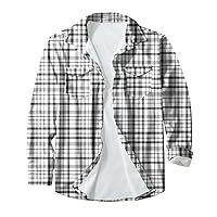 DuDubaby Big and Tall Shirts for Men Fashion Casual Button-Down Lapel Long-Sleeved Printed Cardigan Jacket