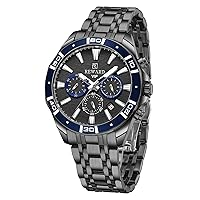REWARD Men's Watches Business Stopwatch Stainless Steel Waterproof Date Analogue Quartz Watch Sports Wrist Watches for Men